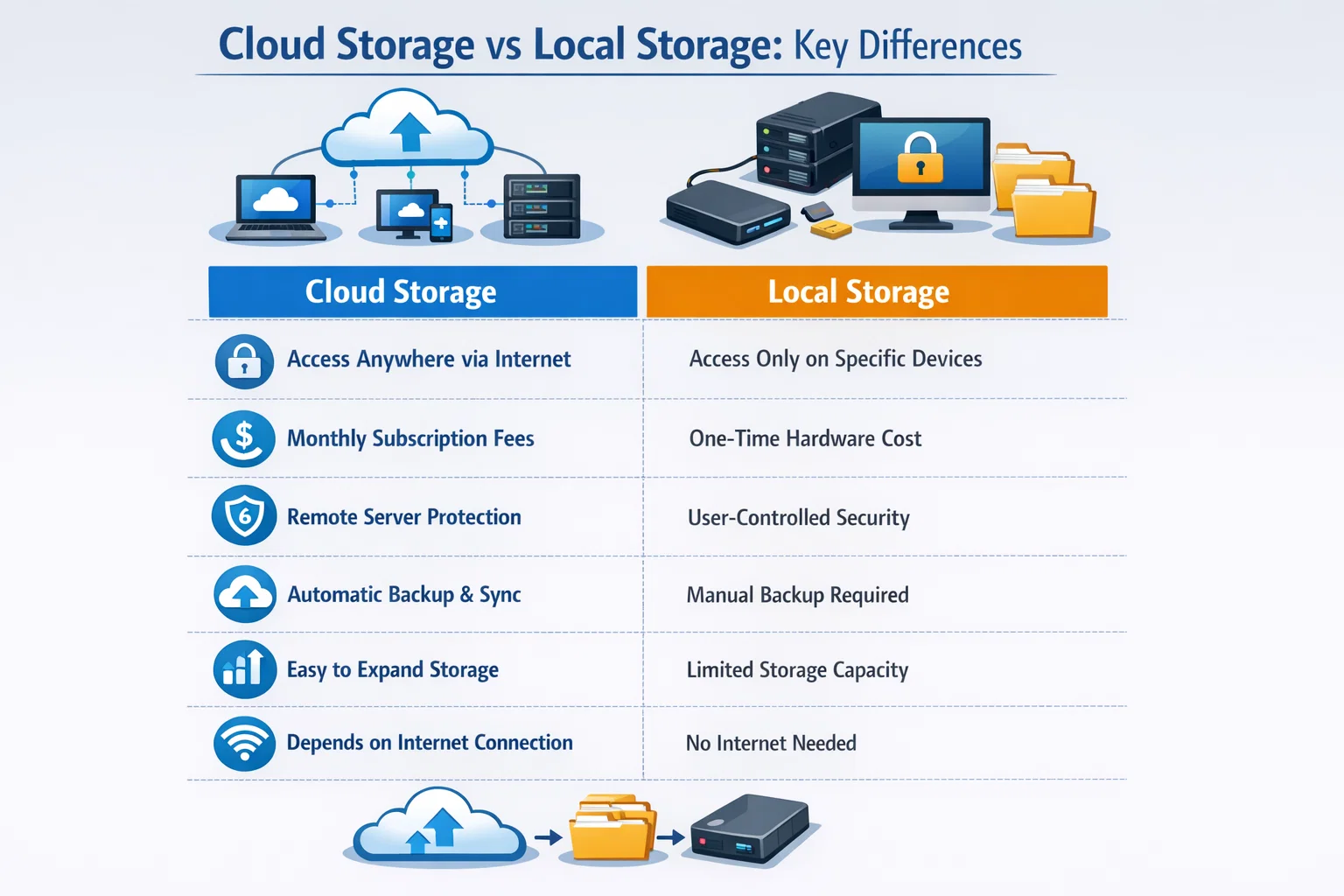 Cloud Storage vs Local Storage: Key Differences Thumbnail